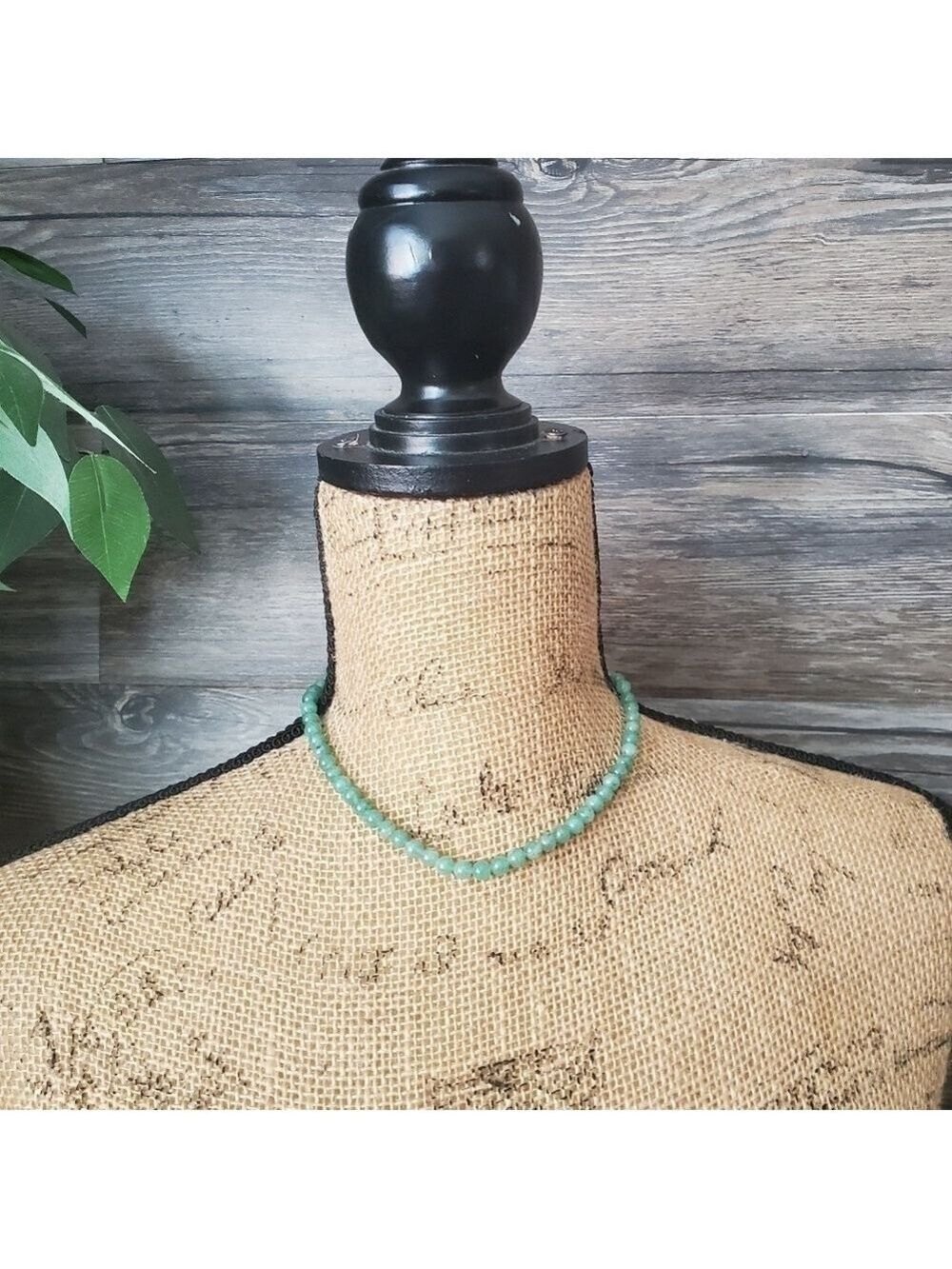 Teal Seafoam Green Small Stone Beaded Choker Necklace